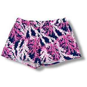 Lilly Pulitzer Hazelle Stretch Shorts Women’s 0 Pink White Beyond The Sea Cotton